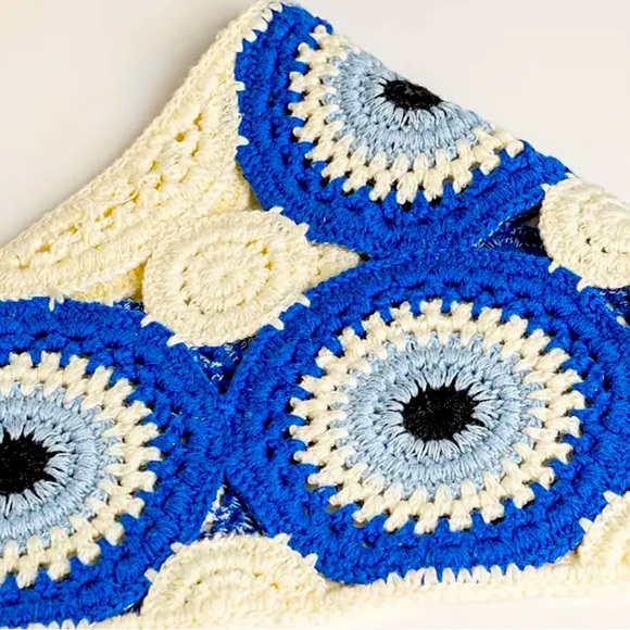 NWT ⚜️🧿⚜️ Crochet Evil Eye Head Scarf Bandana Knit For Head Wrap - Picture 16 of 17